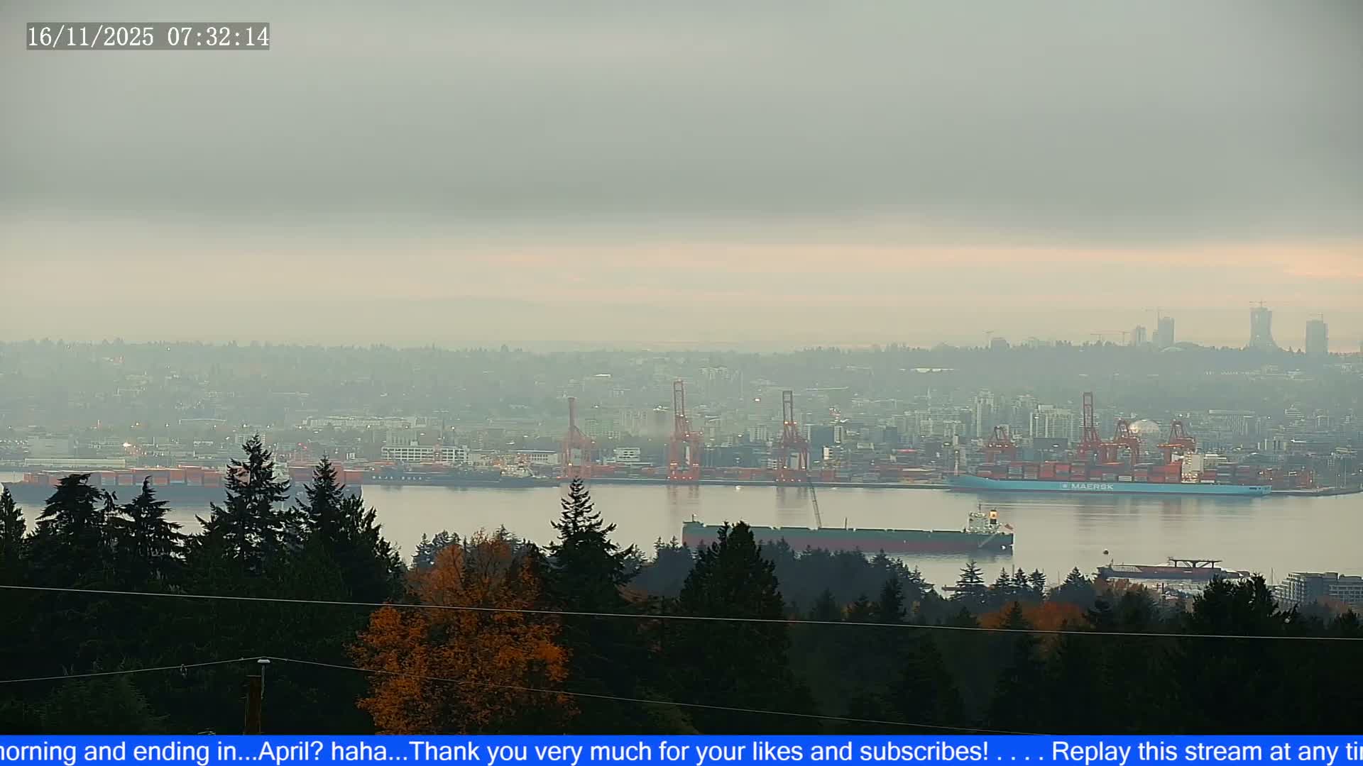 Vancouver City Skyline  & Cruise Ship Spotting Live Cam - Vancouver, Metro Vancouver, British Columbia, Canada