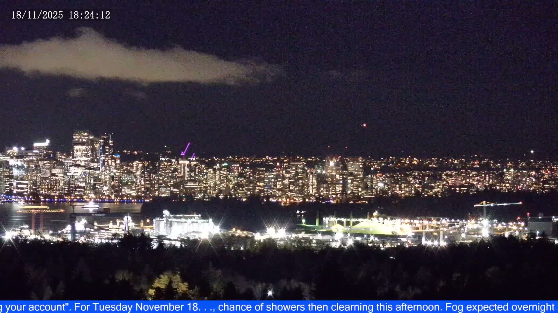 Vancouver City Skyline  & Cruise Ship Spotting Live Cam - Vancouver, Metro Vancouver, British Columbia, Canada