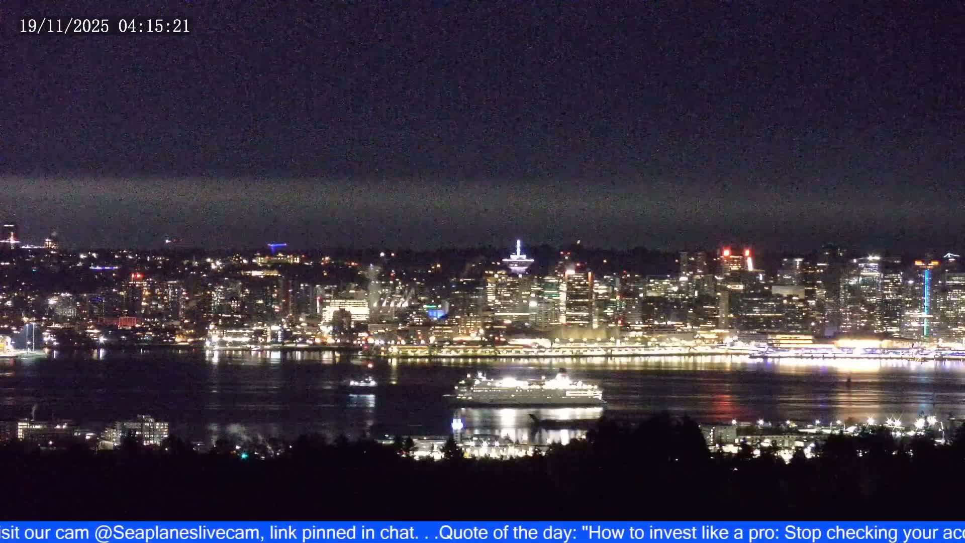 Vancouver City Skyline  & Cruise Ship Spotting Live Cam - Vancouver, Metro Vancouver, British Columbia, Canada