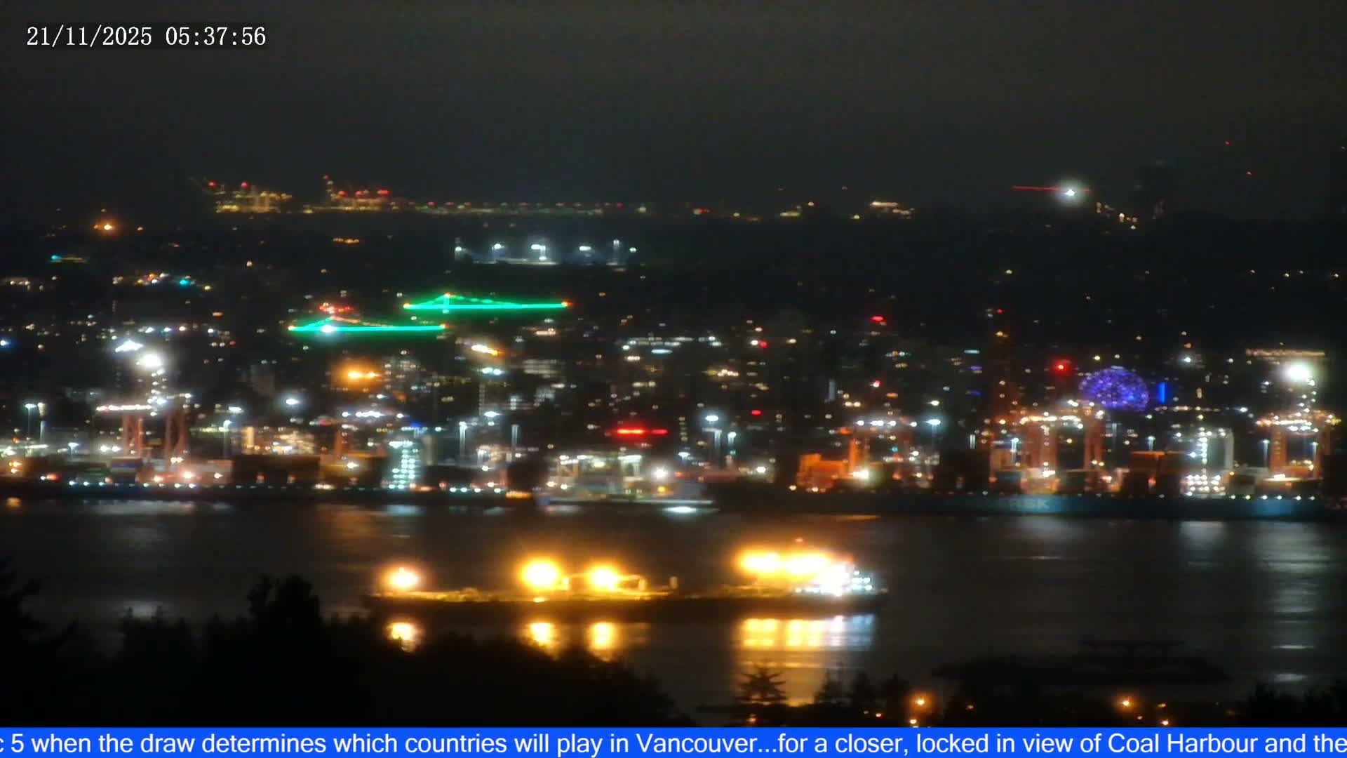 Vancouver City Skyline  & Cruise Ship Spotting Live Cam - Vancouver, Metro Vancouver, British Columbia, Canada