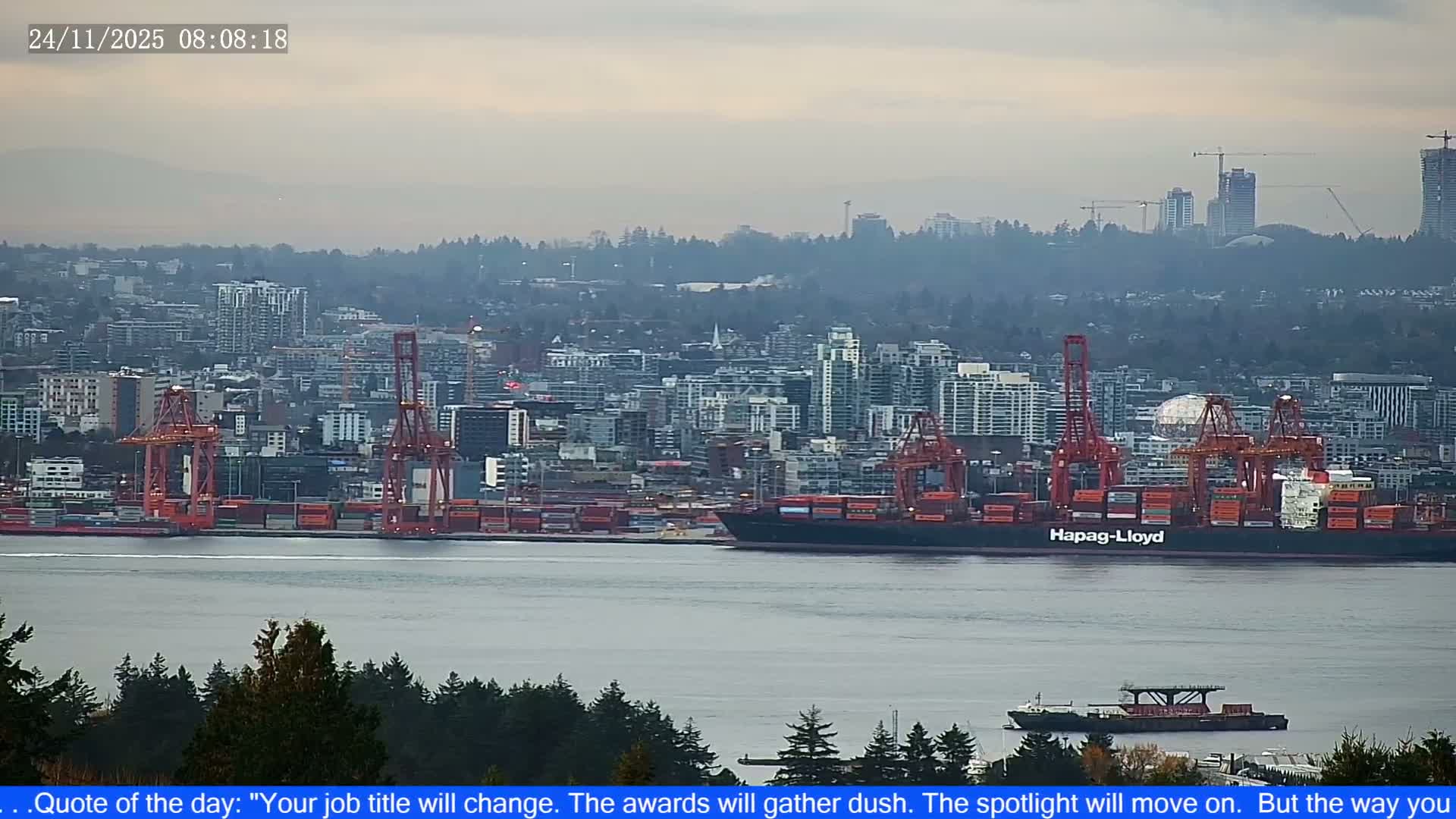 Vancouver City Skyline  & Cruise Ship Spotting Live Cam - Vancouver, Metro Vancouver, British Columbia, Canada