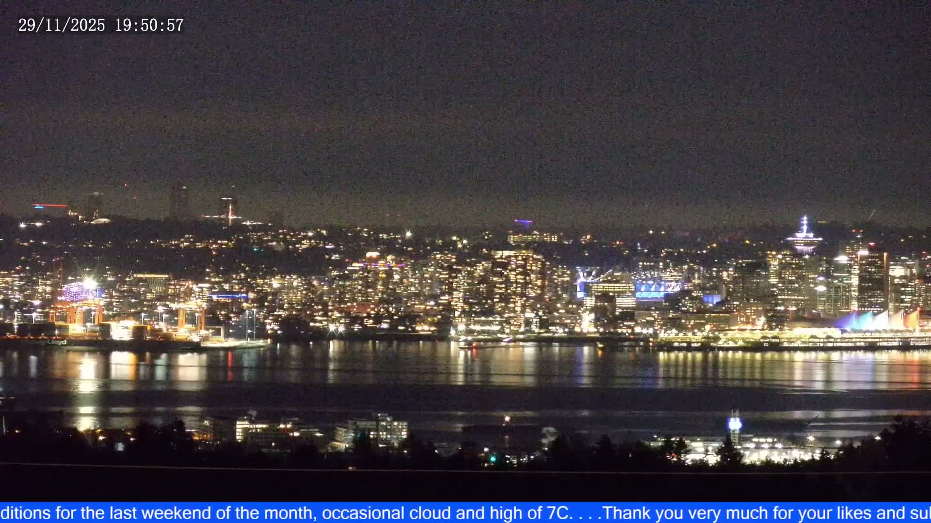 Vancouver City Skyline  & Cruise Ship Spotting Live Cam - Vancouver, Metro Vancouver, British Columbia, Canada