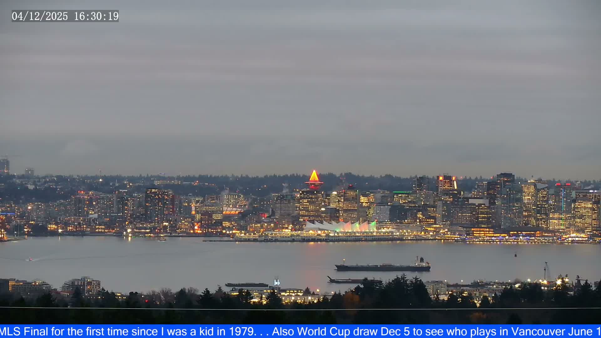 Vancouver City Skyline  & Cruise Ship Spotting Live Cam - Vancouver, Metro Vancouver, British Columbia, Canada