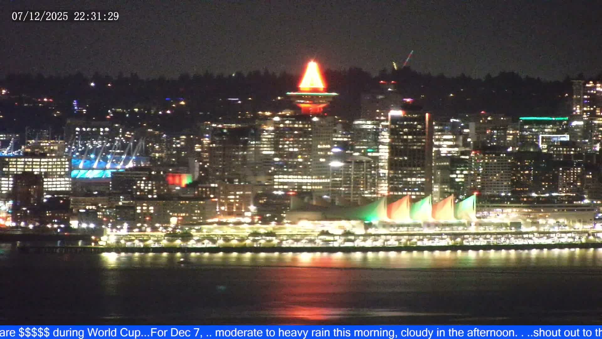 Vancouver City Skyline  & Cruise Ship Spotting Live Cam - Vancouver, Metro Vancouver, British Columbia, Canada