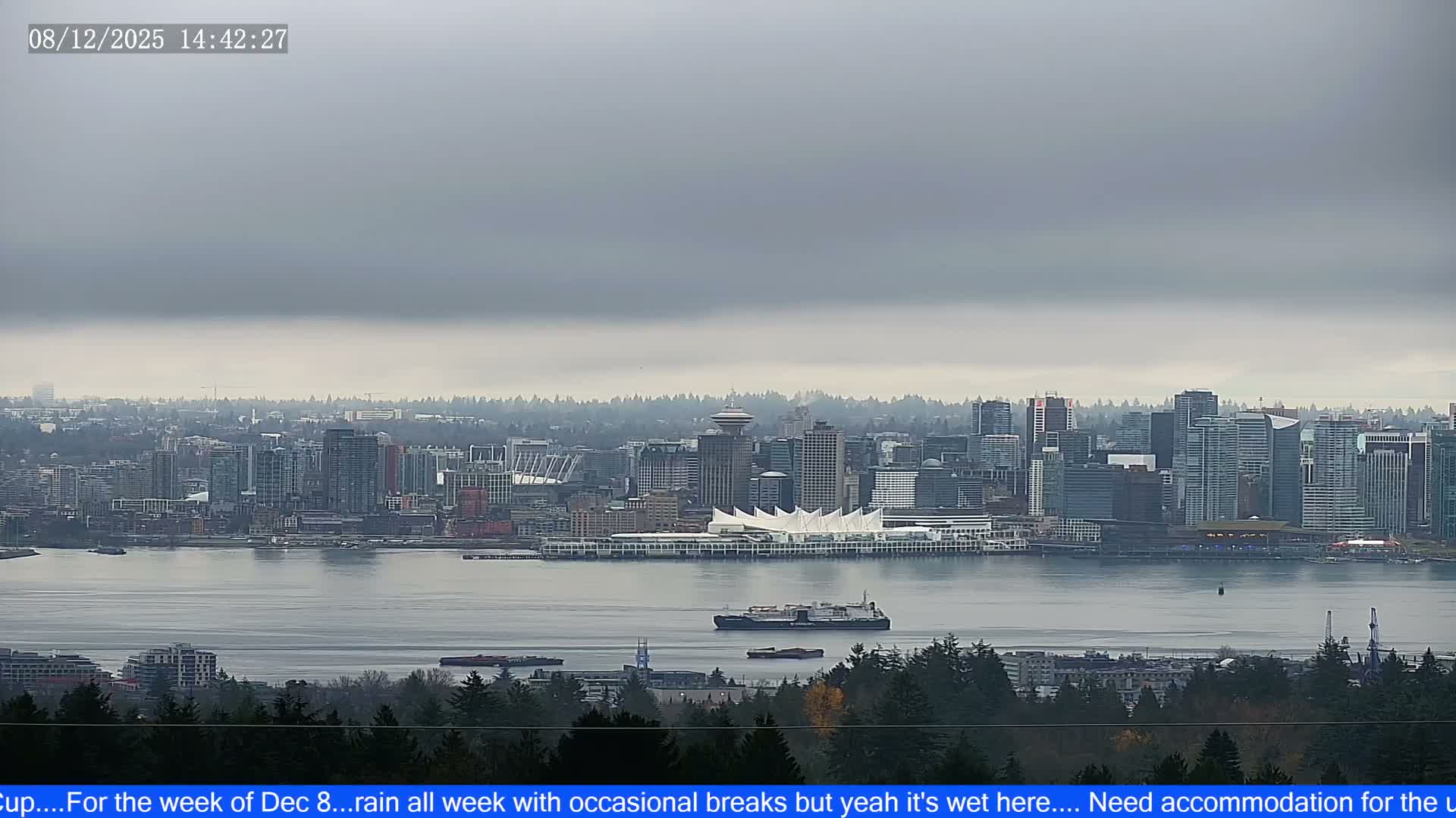 Vancouver City Skyline  & Cruise Ship Spotting Live Cam - Vancouver, Metro Vancouver, British Columbia, Canada