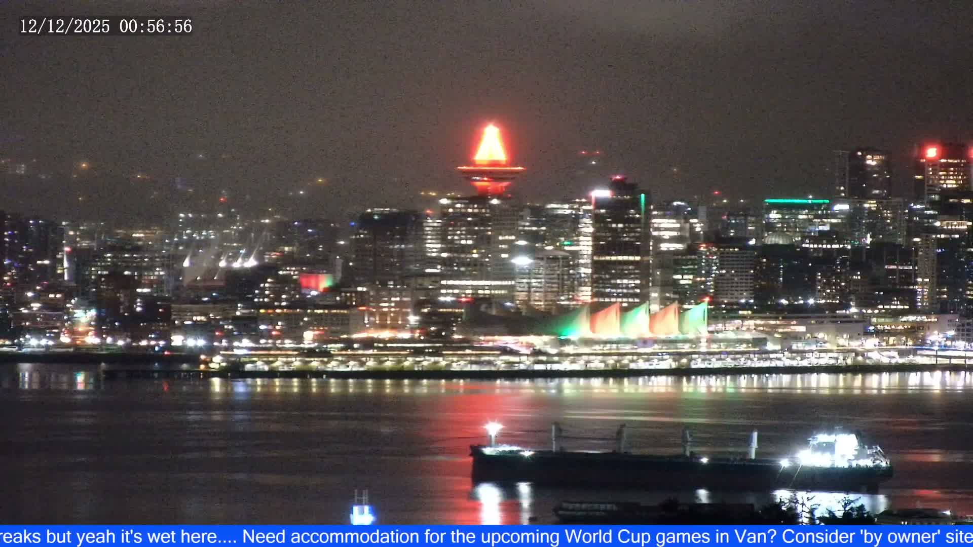Vancouver City Skyline  & Cruise Ship Spotting Live Cam - Vancouver, Metro Vancouver, British Columbia, Canada
