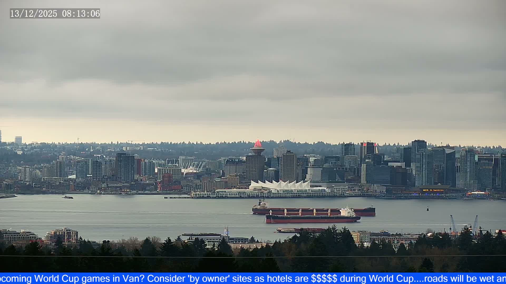 Vancouver City Skyline  & Cruise Ship Spotting Live Cam - Vancouver, Metro Vancouver, British Columbia, Canada