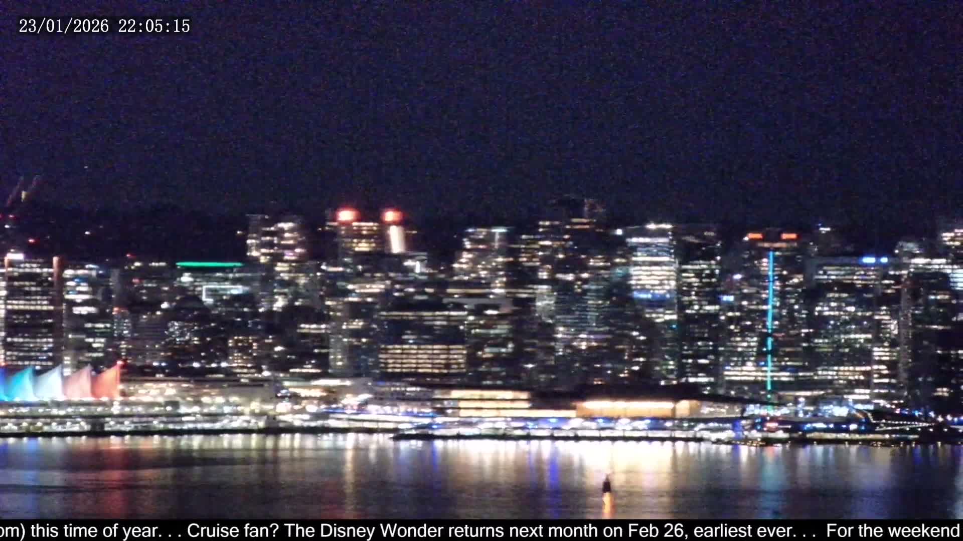 Vancouver City Skyline  & Cruise Ship Spotting Live Cam - Vancouver, Metro Vancouver, British Columbia, Canada