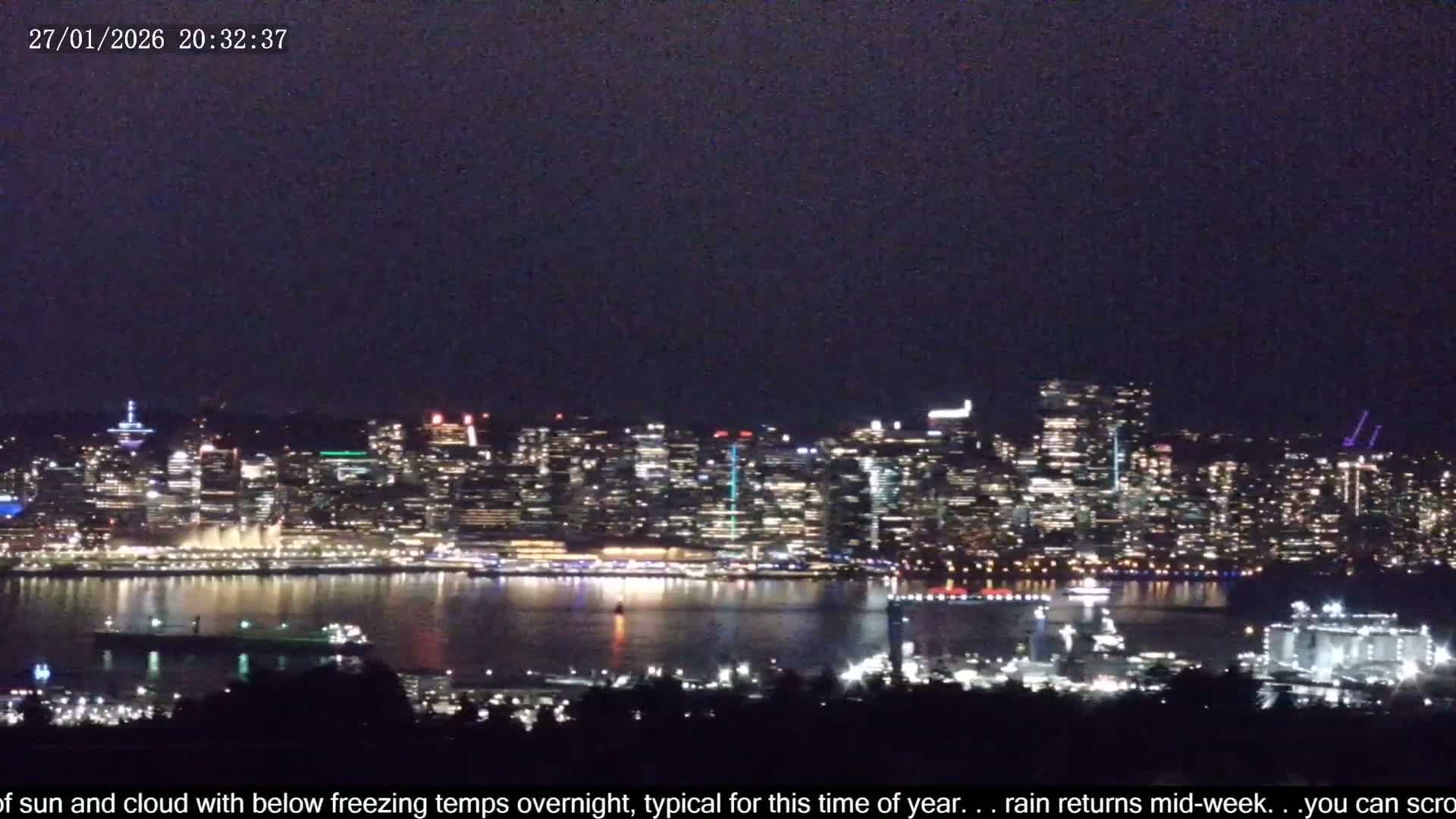 Vancouver City Skyline  & Cruise Ship Spotting Live Cam - Vancouver, Metro Vancouver, British Columbia, Canada