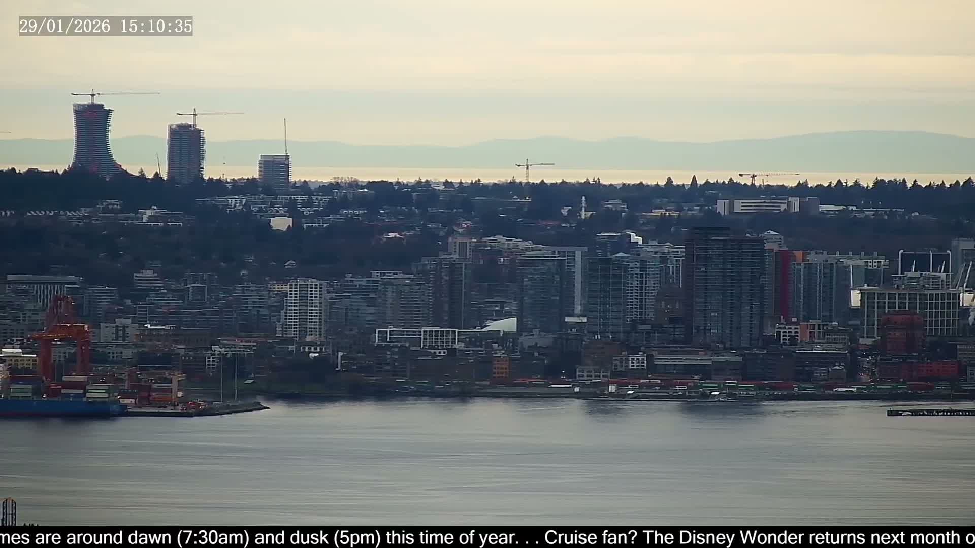 Vancouver City Skyline  & Cruise Ship Spotting Live Cam - Vancouver, Metro Vancouver, British Columbia, Canada