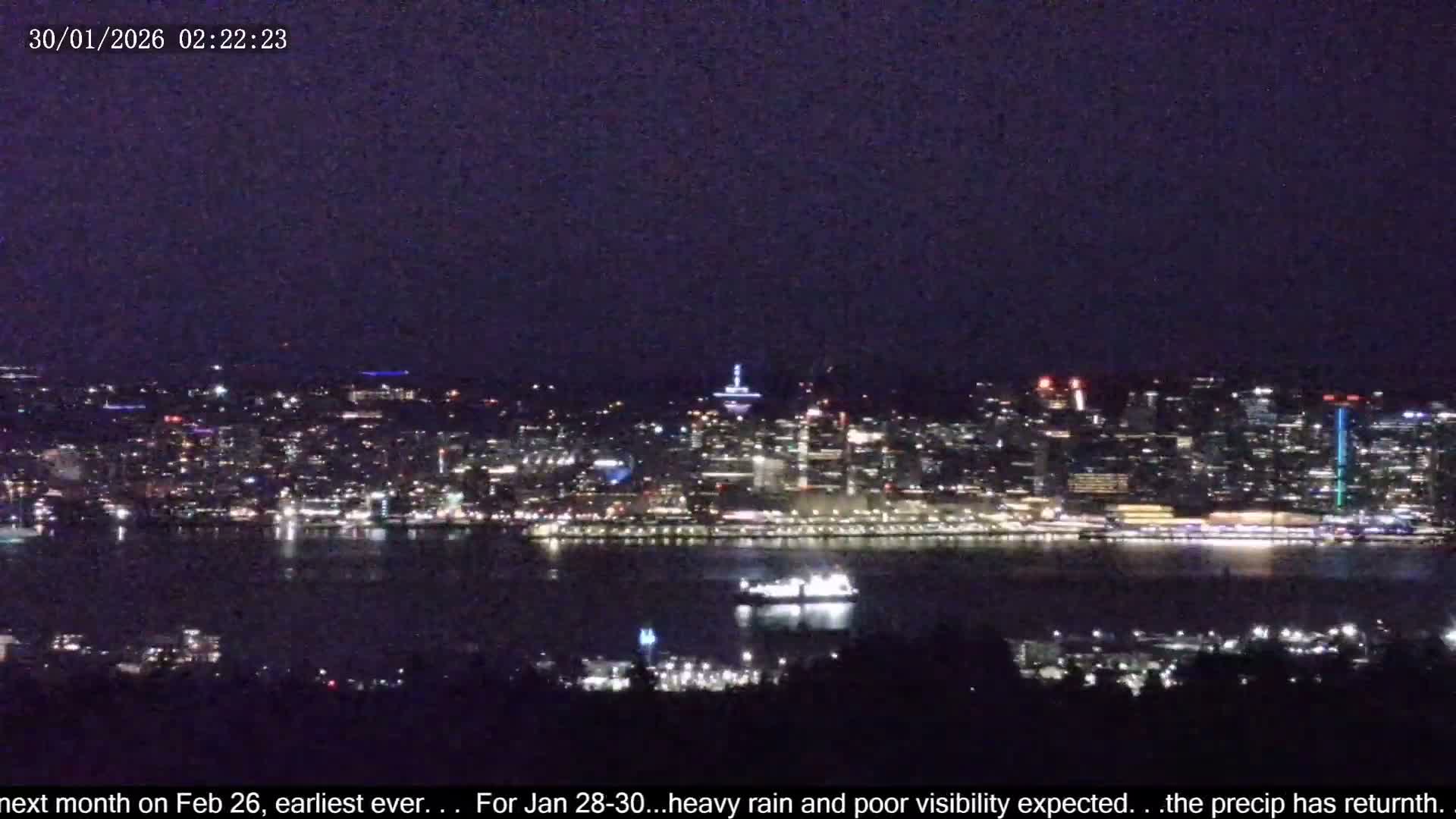 Vancouver City Skyline  & Cruise Ship Spotting Live Cam - Vancouver, Metro Vancouver, British Columbia, Canada