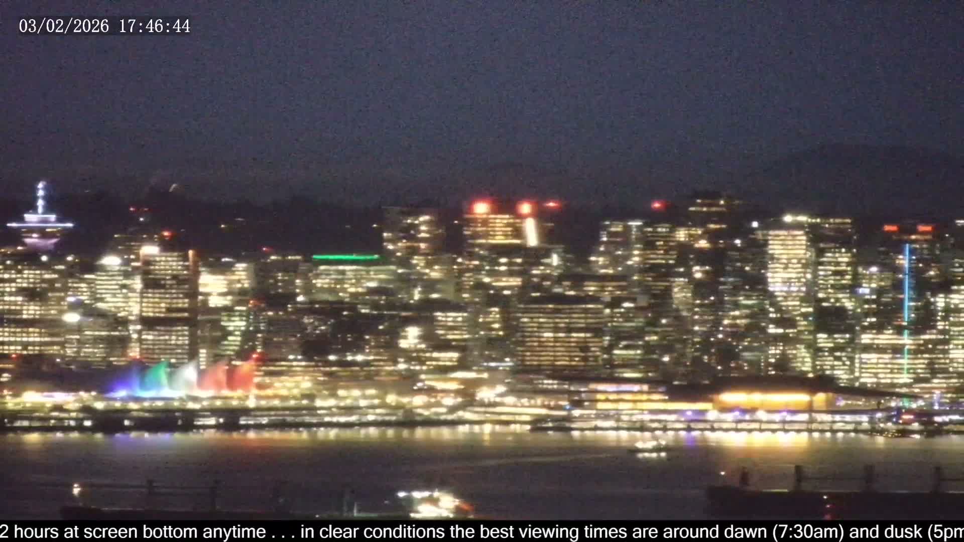 Vancouver City Skyline  & Cruise Ship Spotting Live Cam - Vancouver, Metro Vancouver, British Columbia, Canada