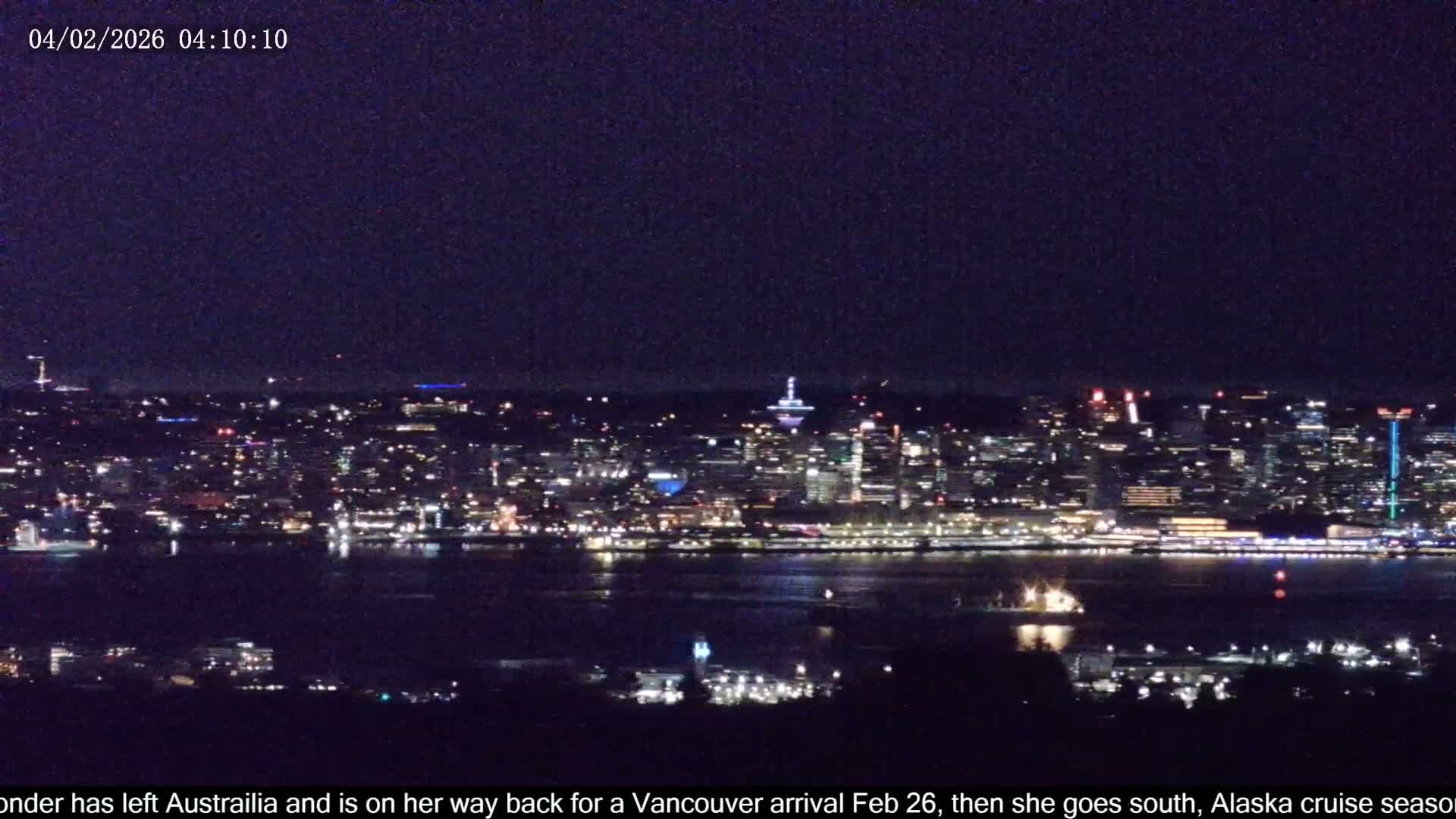 Vancouver City Skyline  & Cruise Ship Spotting Live Cam - Vancouver, Metro Vancouver, British Columbia, Canada