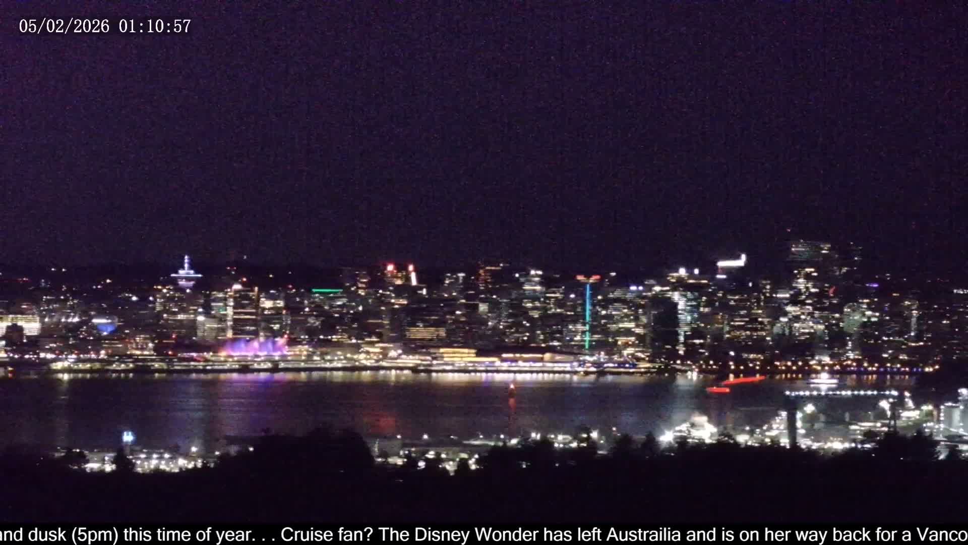Vancouver City Skyline  & Cruise Ship Spotting Live Cam - Vancouver, Metro Vancouver, British Columbia, Canada