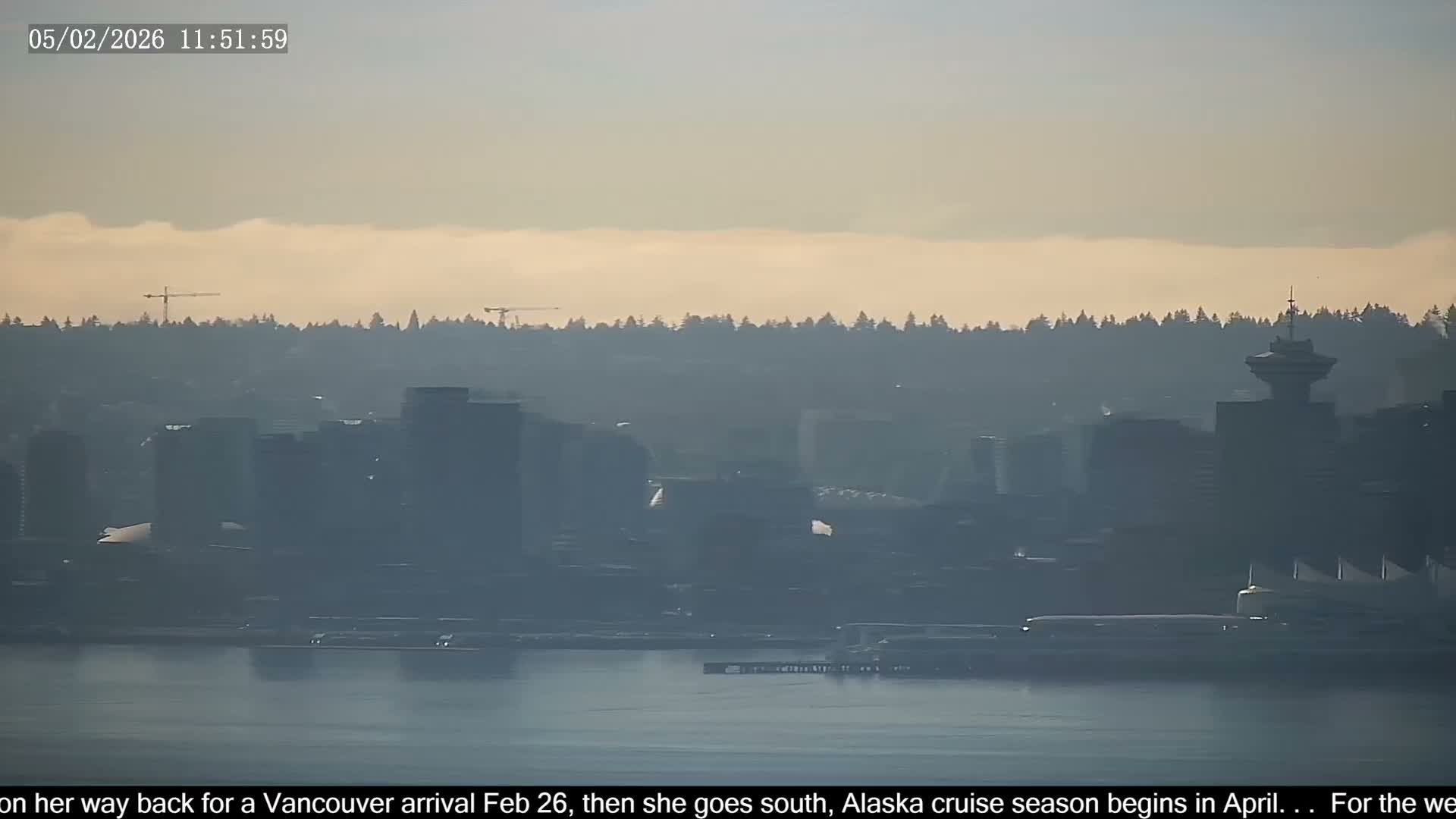 Vancouver City Skyline  & Cruise Ship Spotting Live Cam - Vancouver, Metro Vancouver, British Columbia, Canada