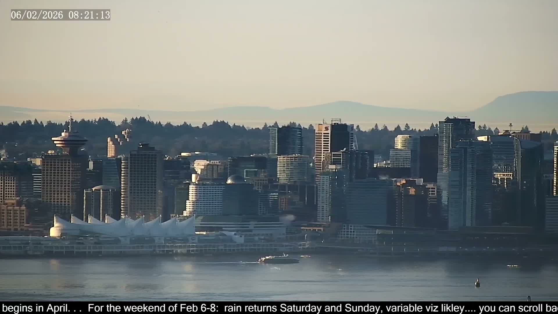 Vancouver City Skyline  & Cruise Ship Spotting Live Cam - Vancouver, Metro Vancouver, British Columbia, Canada