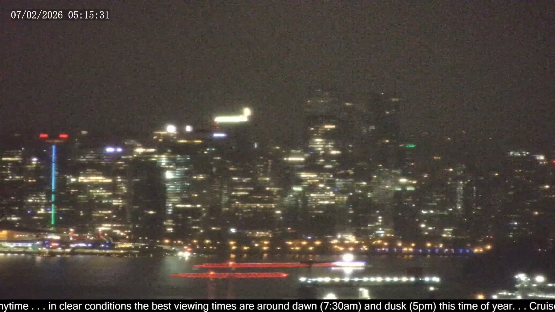 Vancouver City Skyline  & Cruise Ship Spotting Live Cam - Vancouver, Metro Vancouver, British Columbia, Canada
