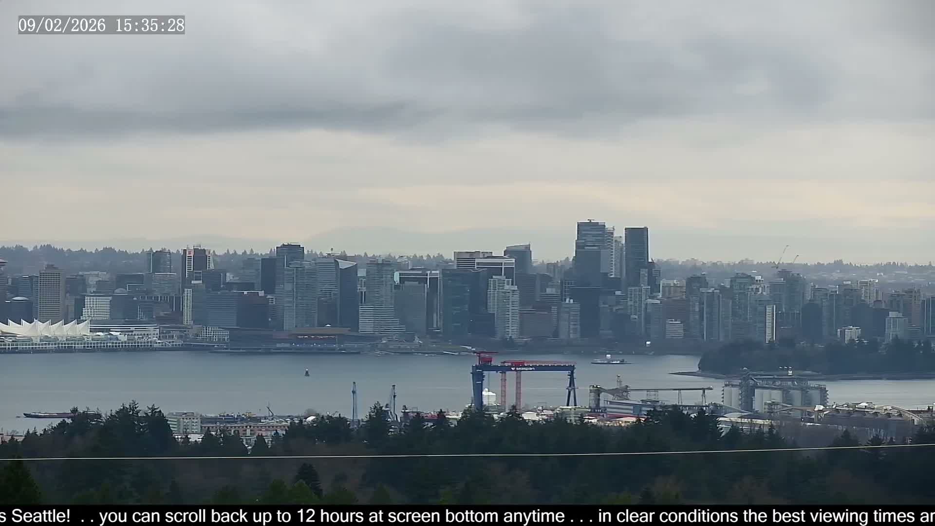 Vancouver City Skyline  & Cruise Ship Spotting Live Cam - Vancouver, Metro Vancouver, British Columbia, Canada