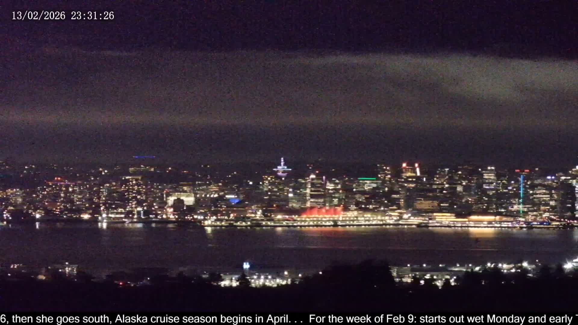 Vancouver City Skyline  & Cruise Ship Spotting Live Cam - Vancouver, Metro Vancouver, British Columbia, Canada