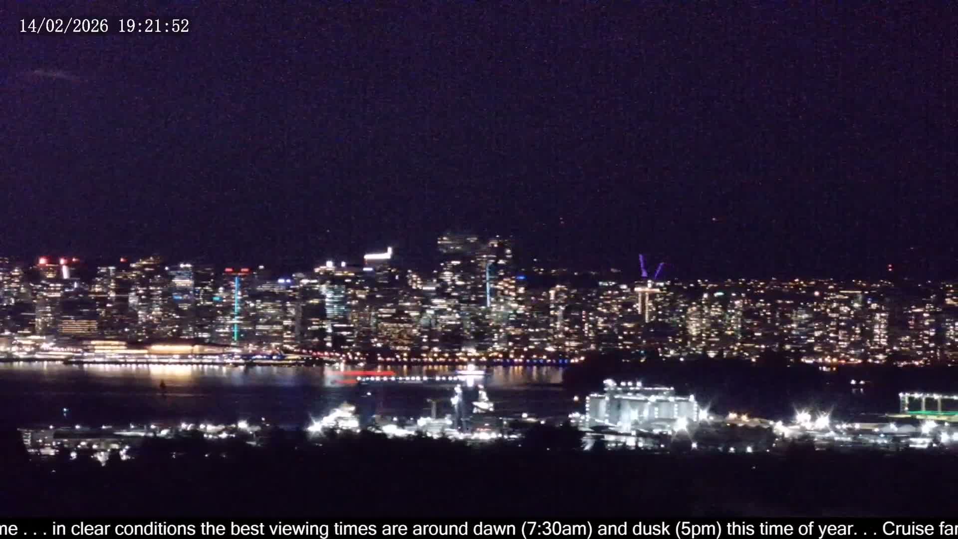 Vancouver City Skyline  & Cruise Ship Spotting Live Cam - Vancouver, Metro Vancouver, British Columbia, Canada