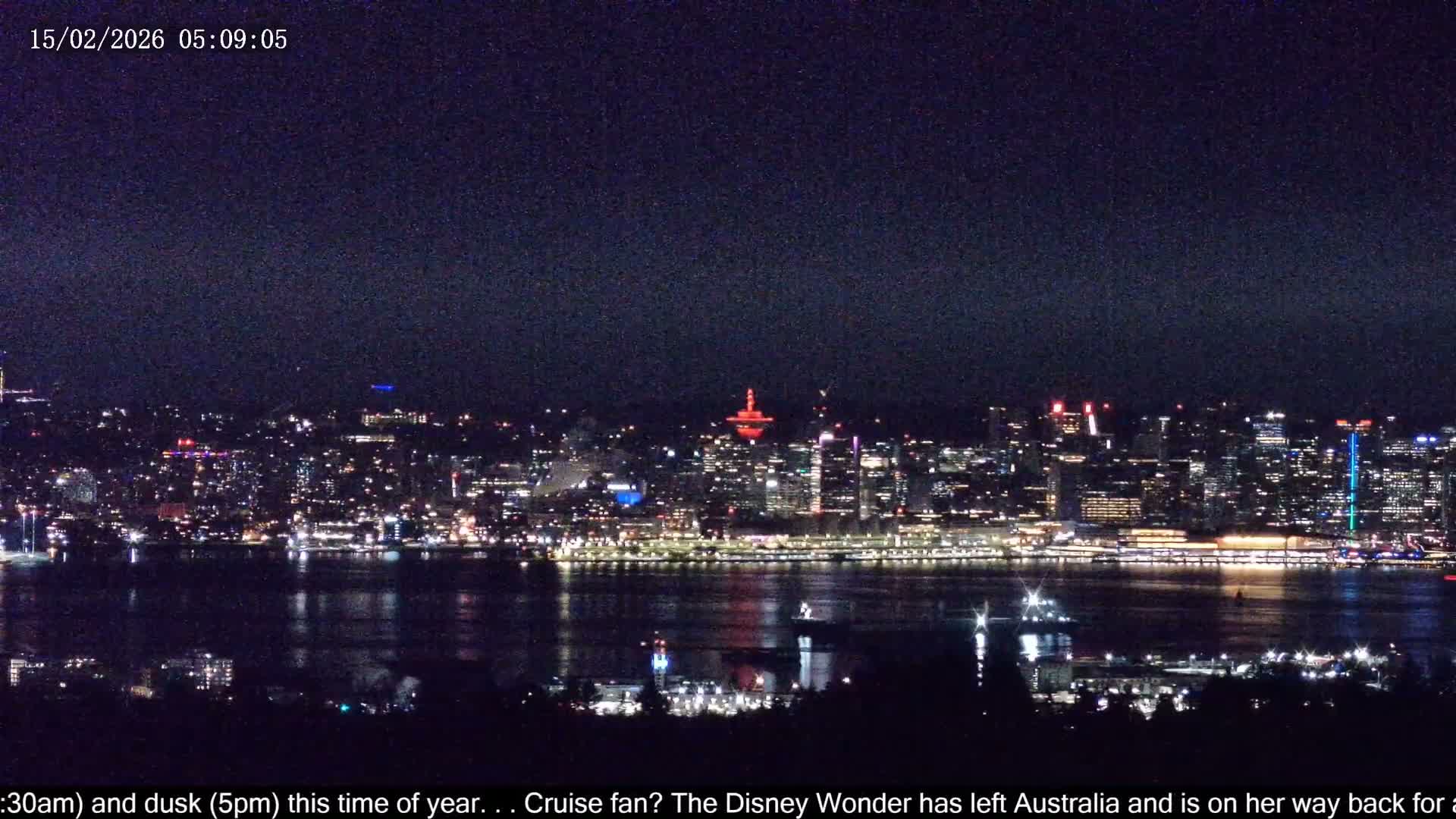 Vancouver City Skyline  & Cruise Ship Spotting Live Cam - Vancouver, Metro Vancouver, British Columbia, Canada
