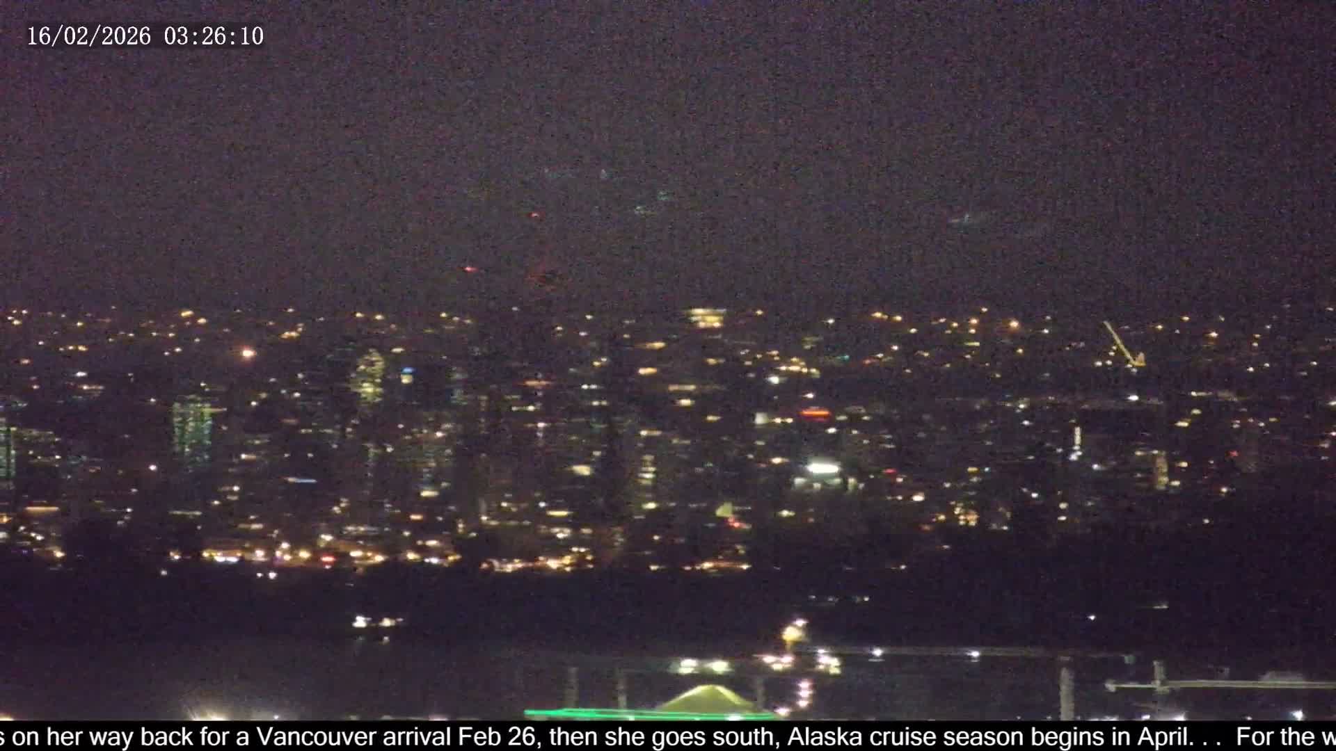 Vancouver City Skyline  & Cruise Ship Spotting Live Cam - Vancouver, Metro Vancouver, British Columbia, Canada