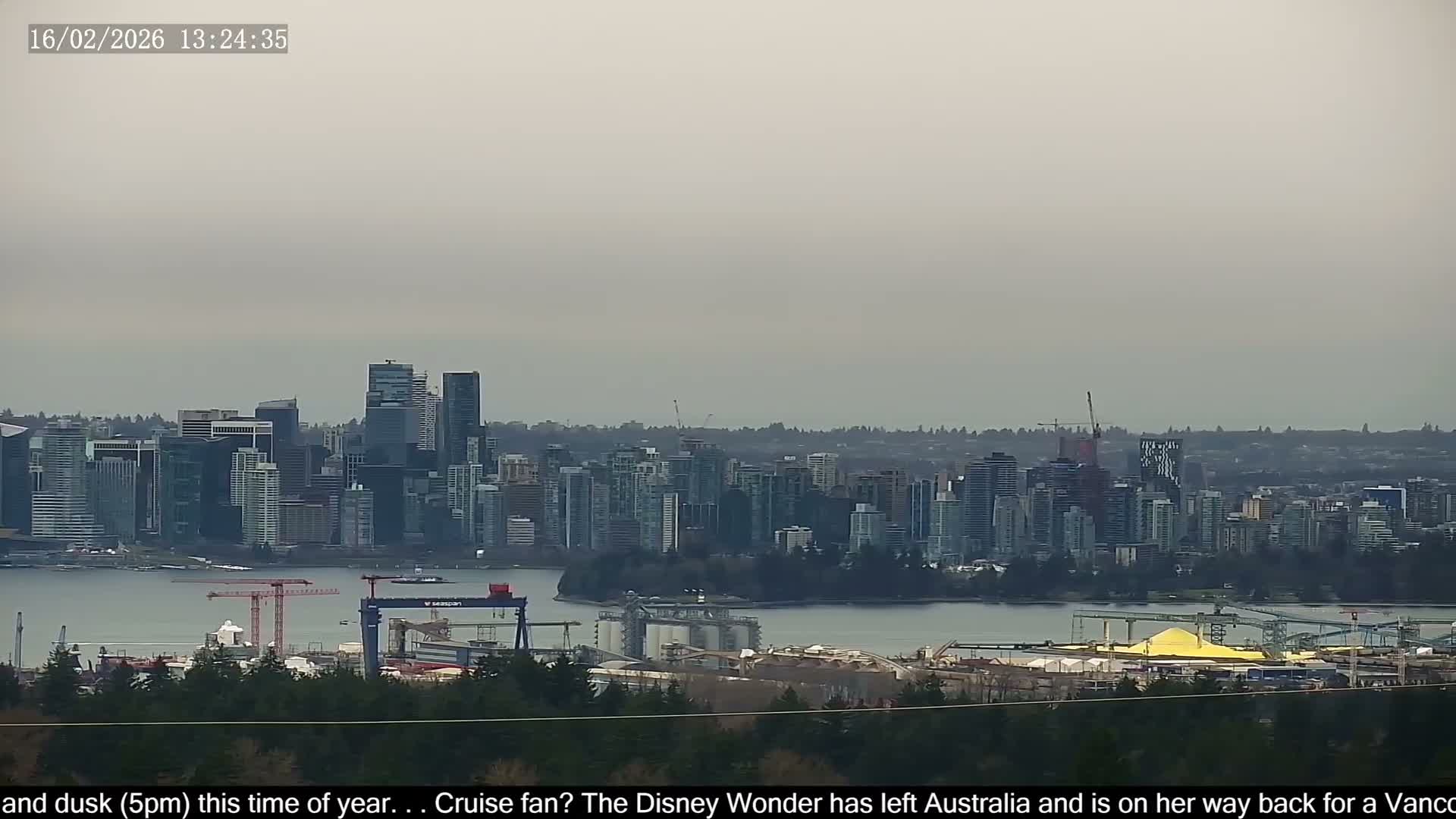 Vancouver City Skyline  & Cruise Ship Spotting Live Cam - Vancouver, Metro Vancouver, British Columbia, Canada