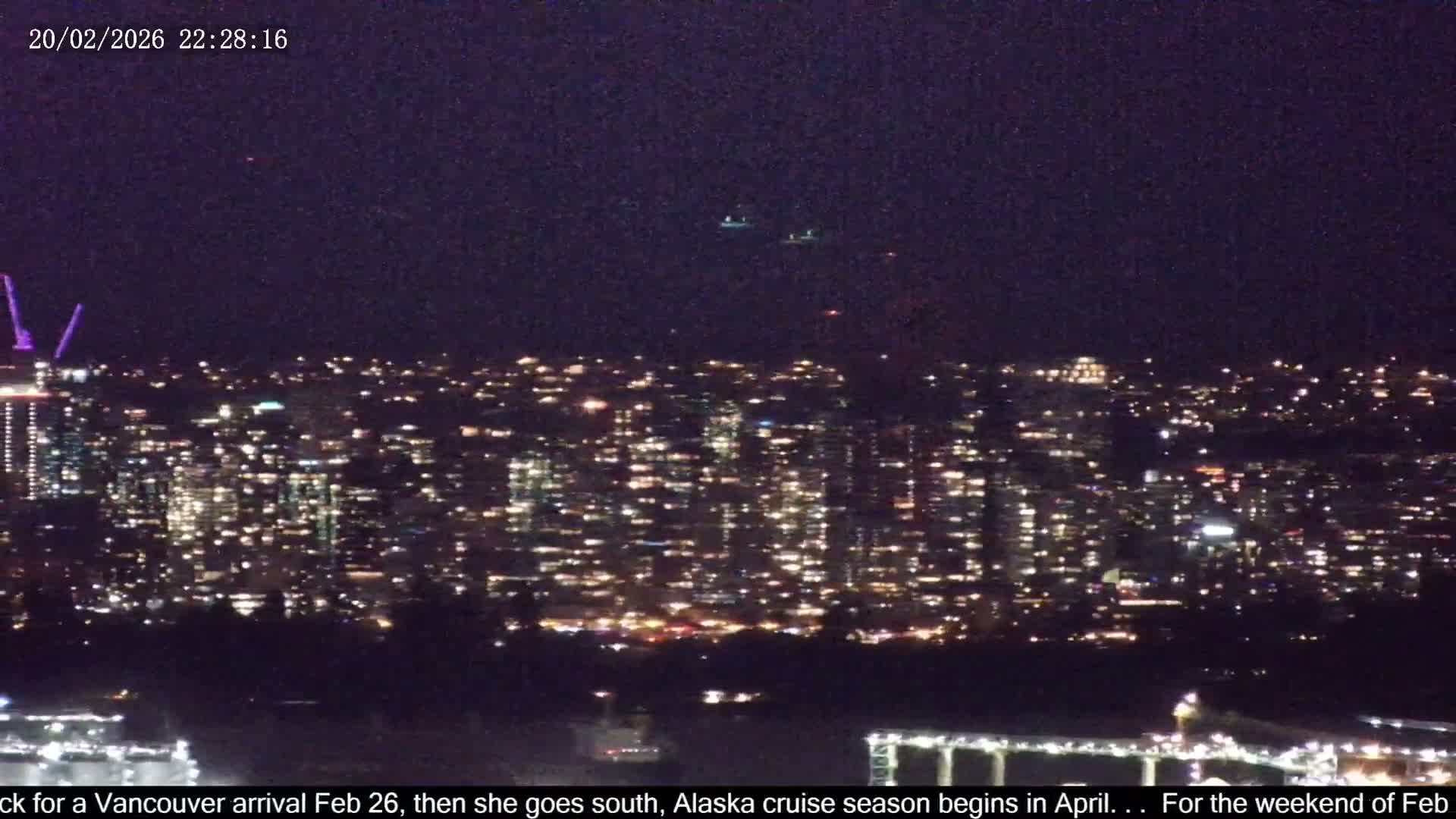 Vancouver City Skyline  & Cruise Ship Spotting Live Cam - Vancouver, Metro Vancouver, British Columbia, Canada