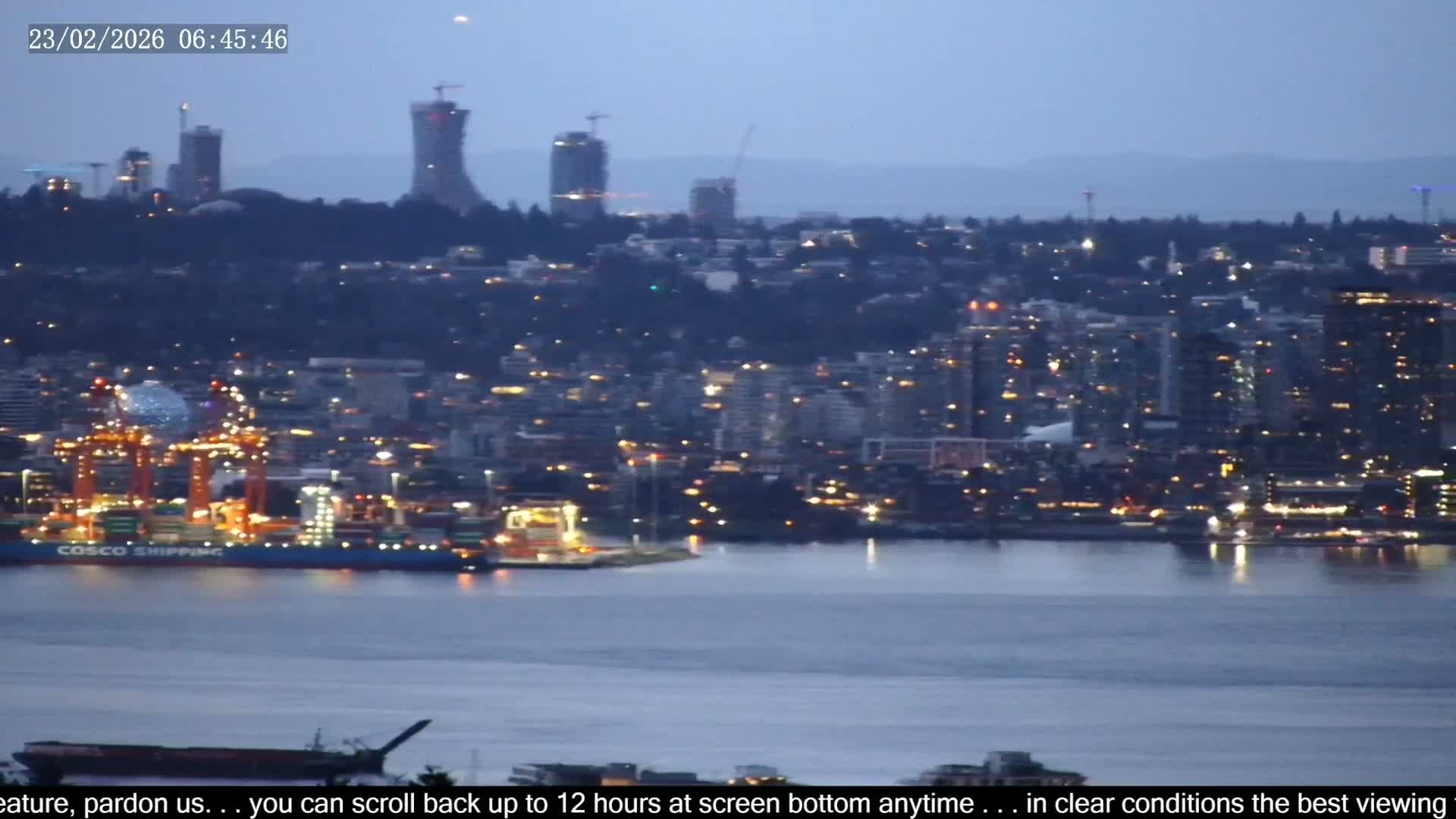 Vancouver City Skyline  & Cruise Ship Spotting Live Cam - Vancouver, Metro Vancouver, British Columbia, Canada
