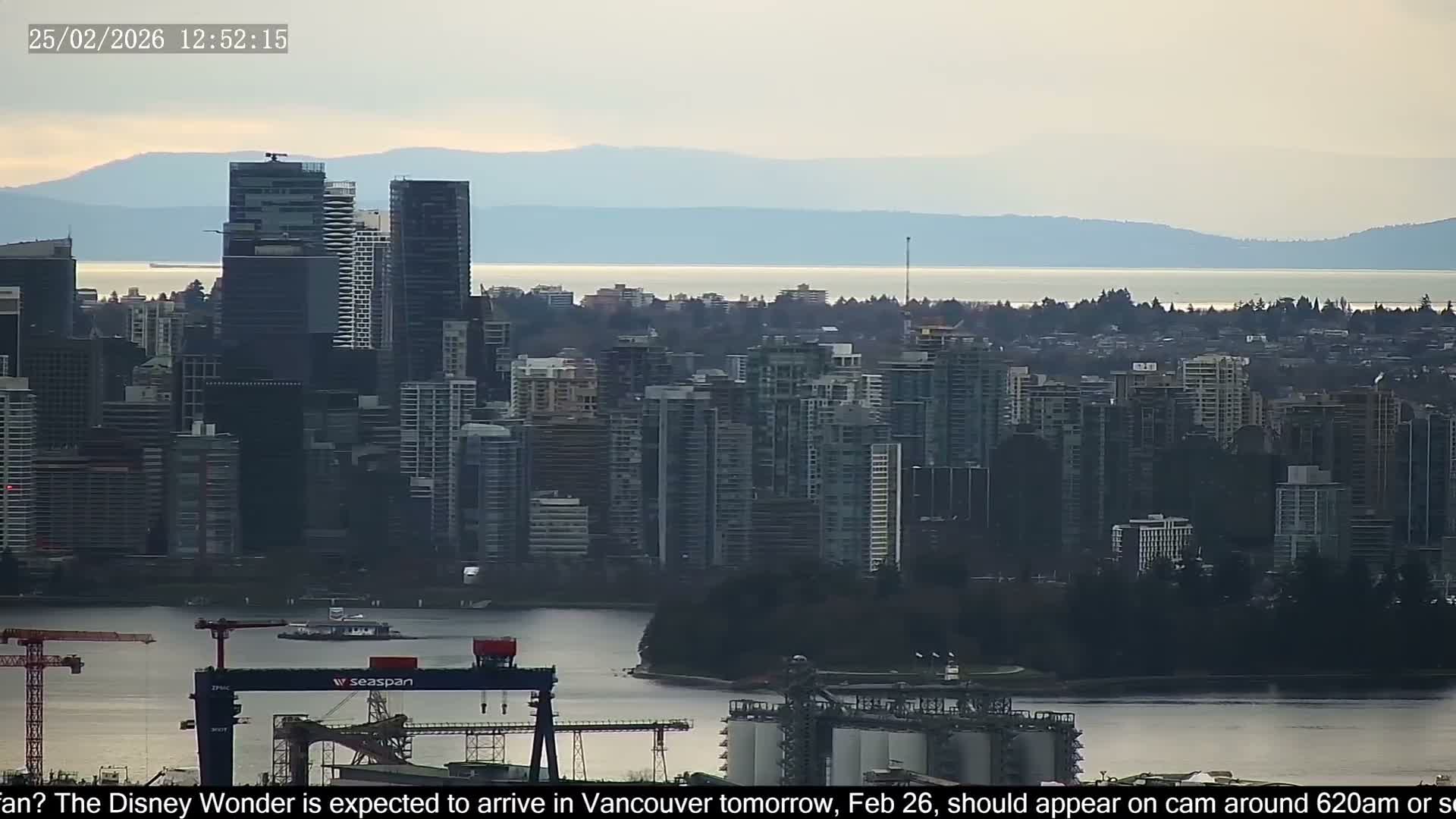Vancouver City Skyline  & Cruise Ship Spotting Live Cam - Vancouver, Metro Vancouver, British Columbia, Canada