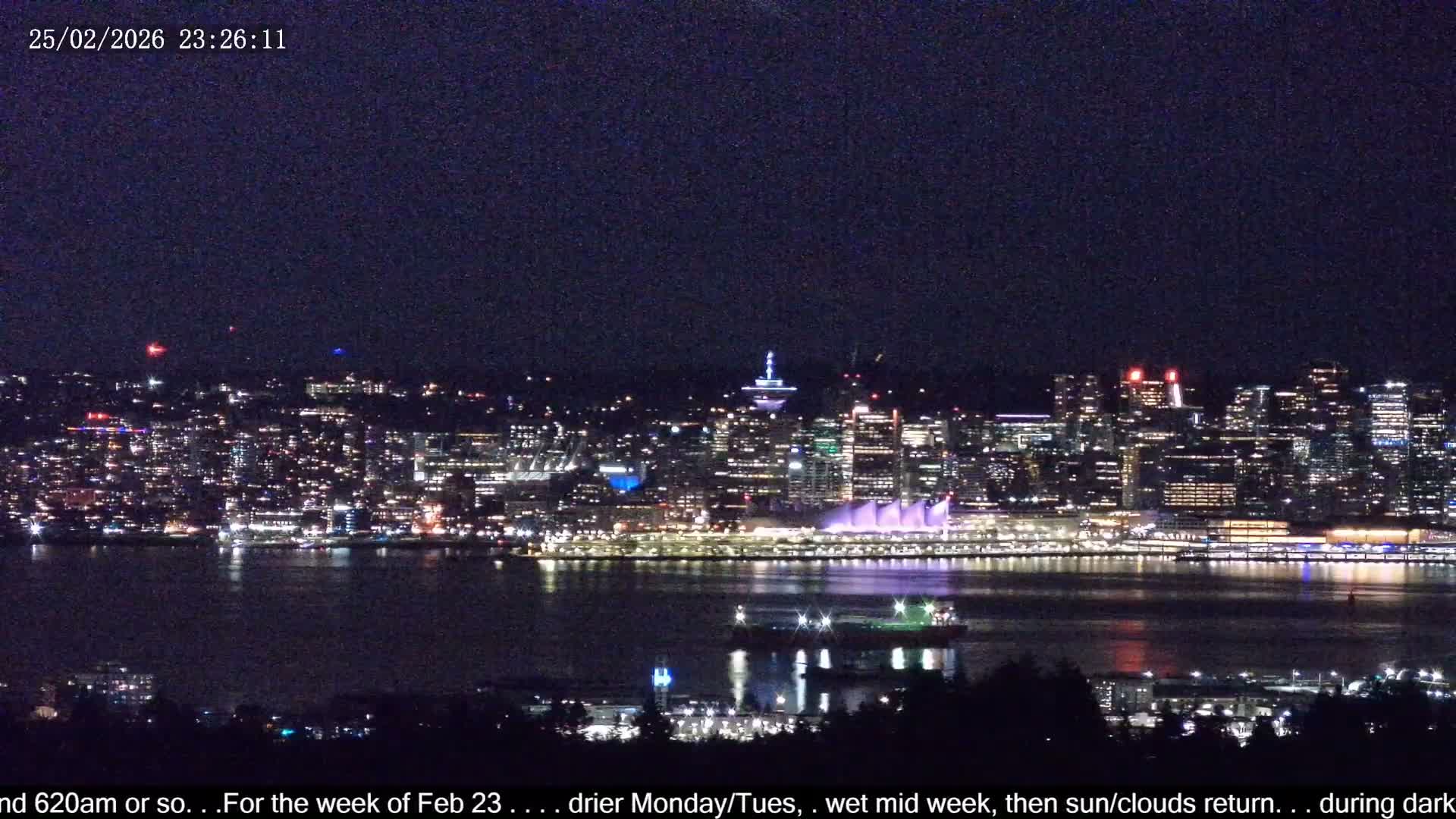 Vancouver City Skyline  & Cruise Ship Spotting Live Cam - Vancouver, Metro Vancouver, British Columbia, Canada