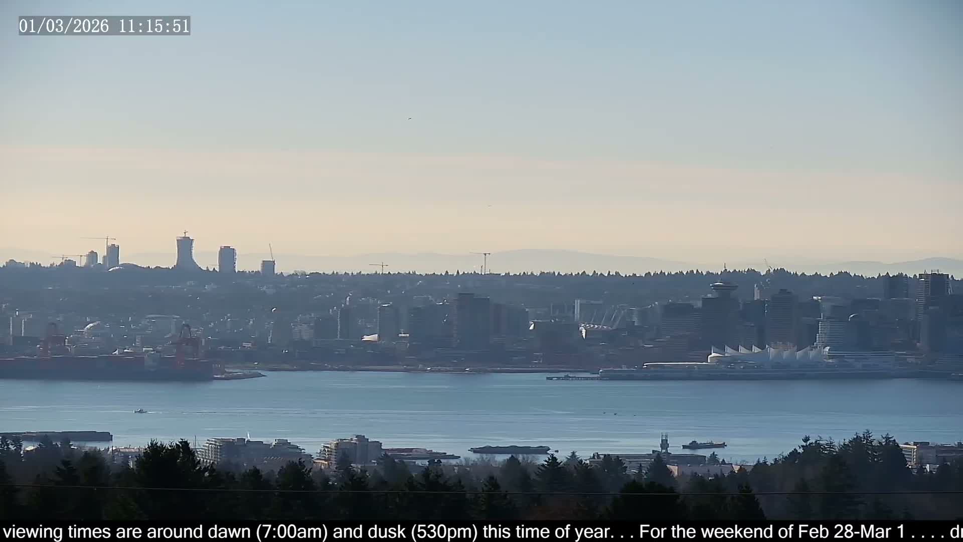 Vancouver City Skyline  & Cruise Ship Spotting Live Cam - Vancouver, Metro Vancouver, British Columbia, Canada
