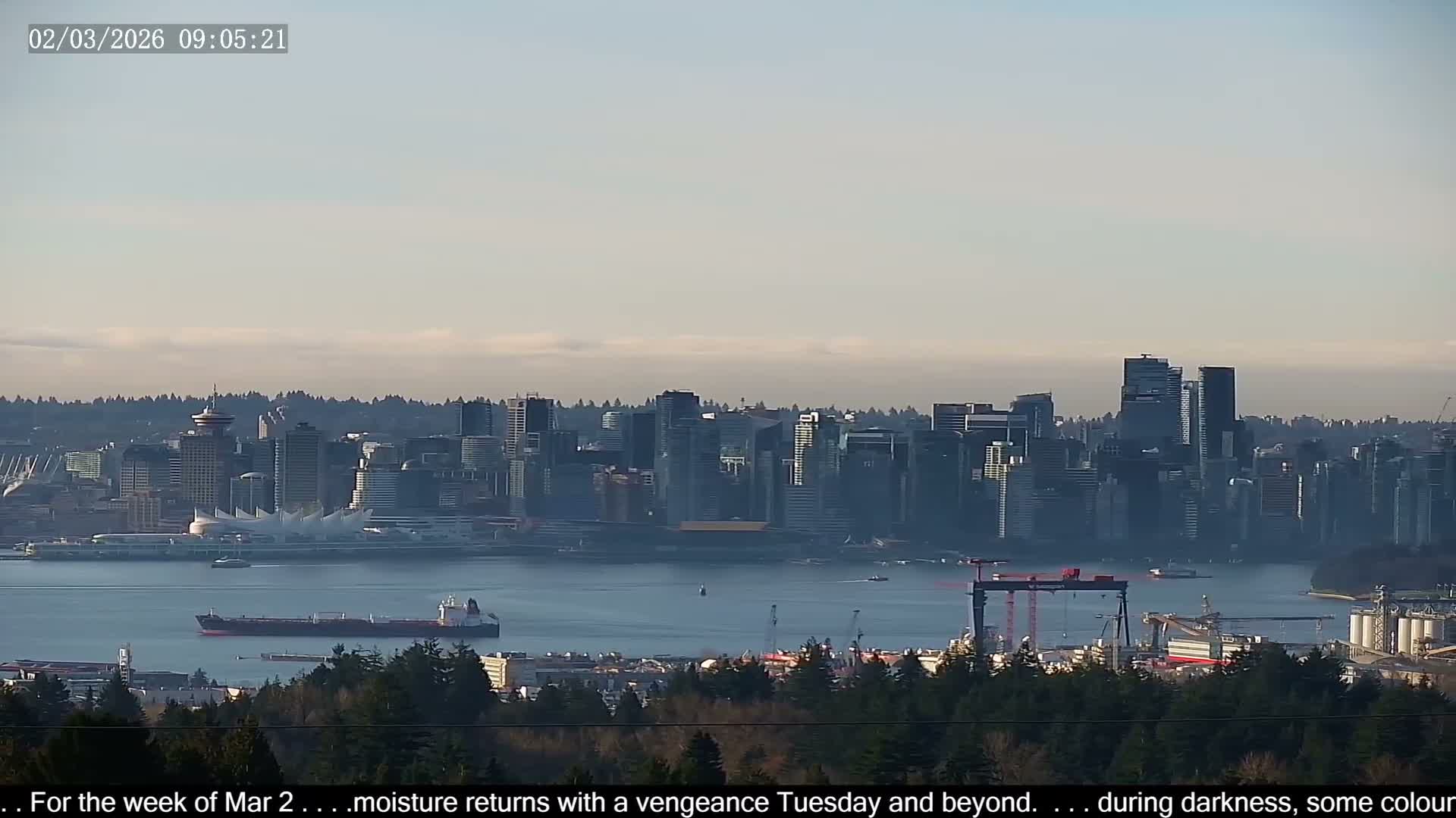 Vancouver City Skyline  & Cruise Ship Spotting Live Cam - Vancouver, Metro Vancouver, British Columbia, Canada