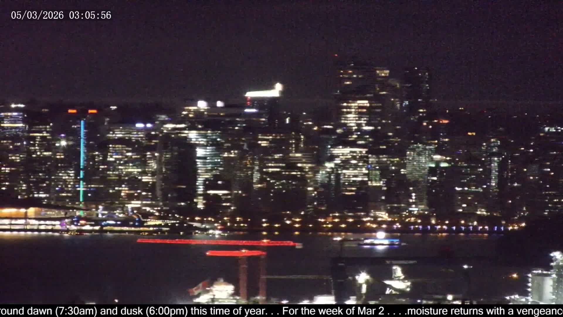 Vancouver City Skyline  & Cruise Ship Spotting Live Cam - Vancouver, Metro Vancouver, British Columbia, Canada