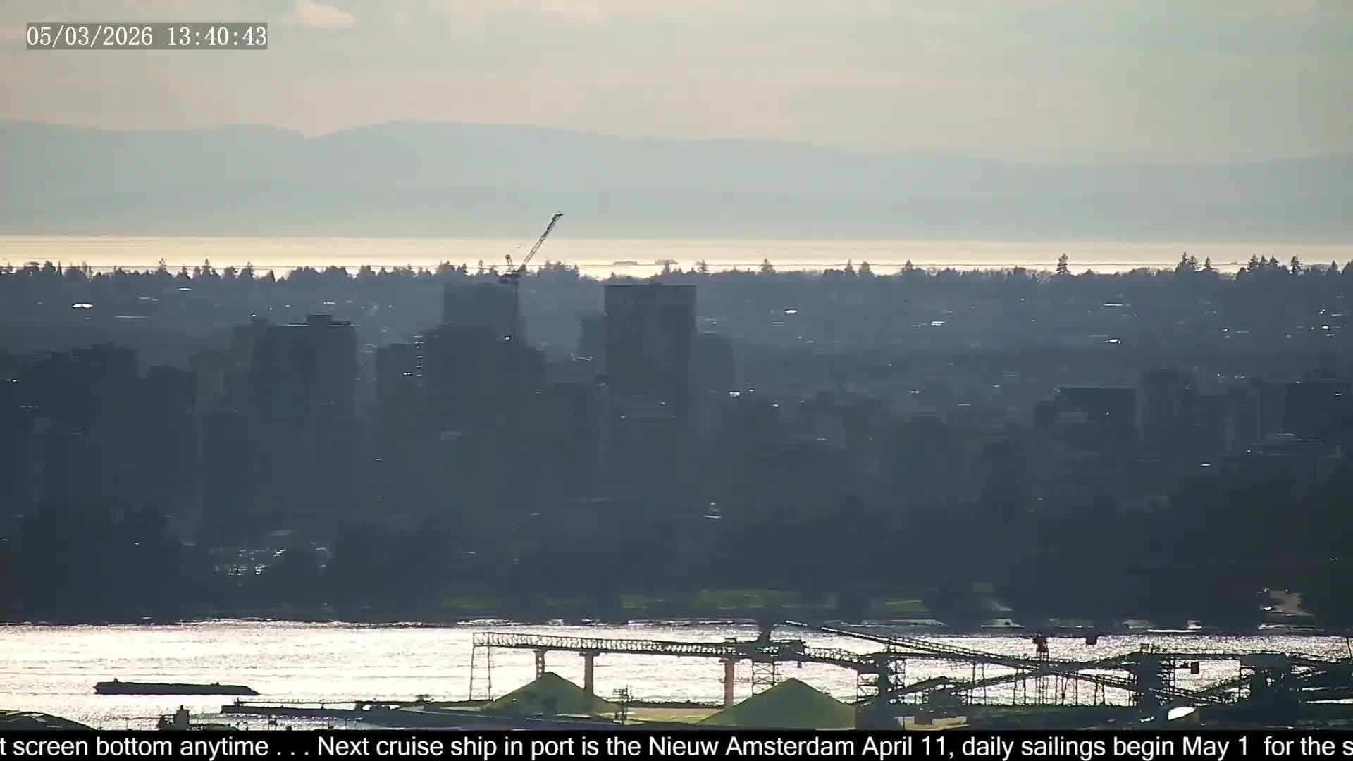 Vancouver City Skyline  & Cruise Ship Spotting Live Cam - Vancouver, Metro Vancouver, British Columbia, Canada