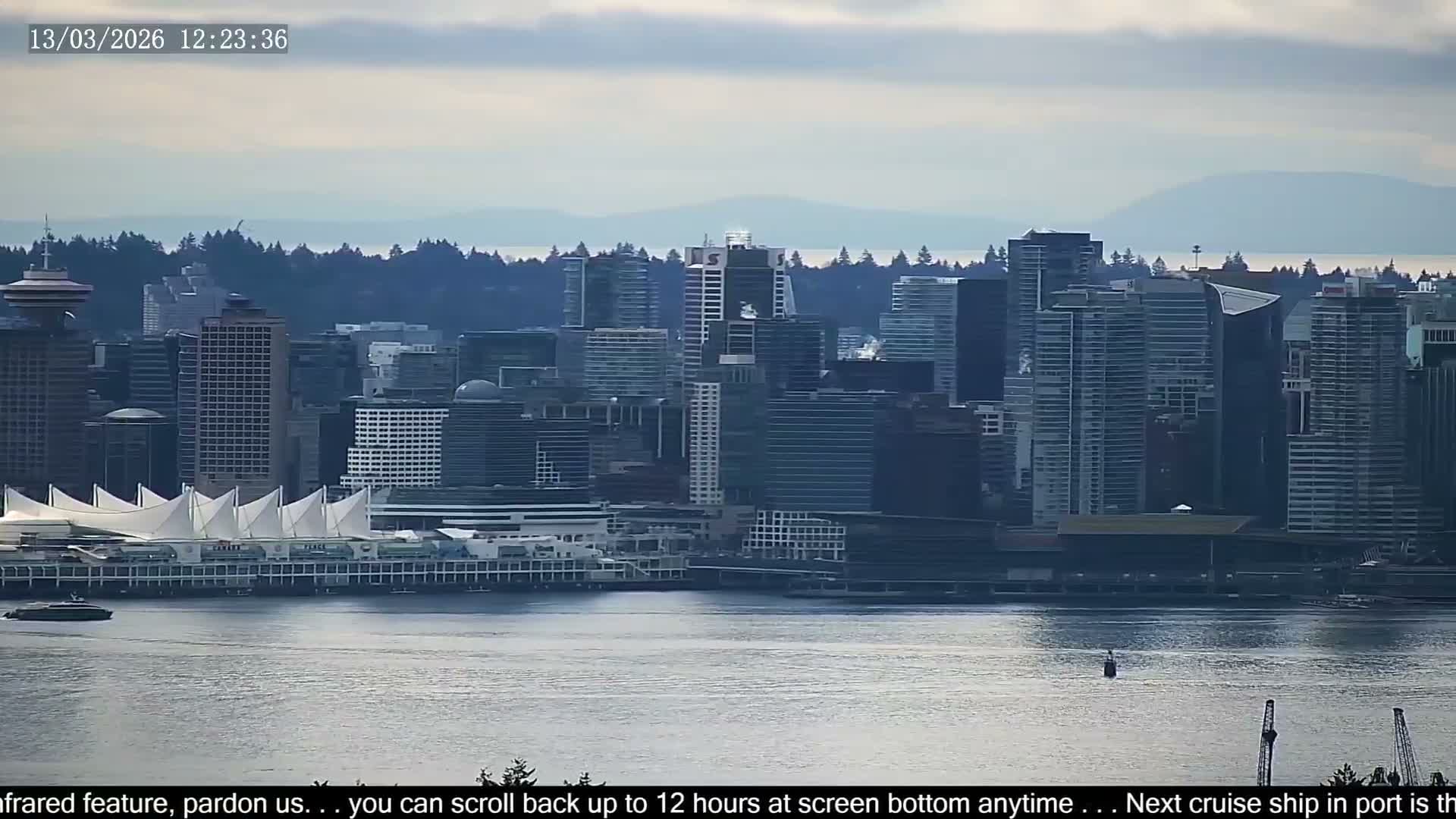Vancouver City Skyline  & Cruise Ship Spotting Live Cam - Vancouver, Metro Vancouver, British Columbia, Canada