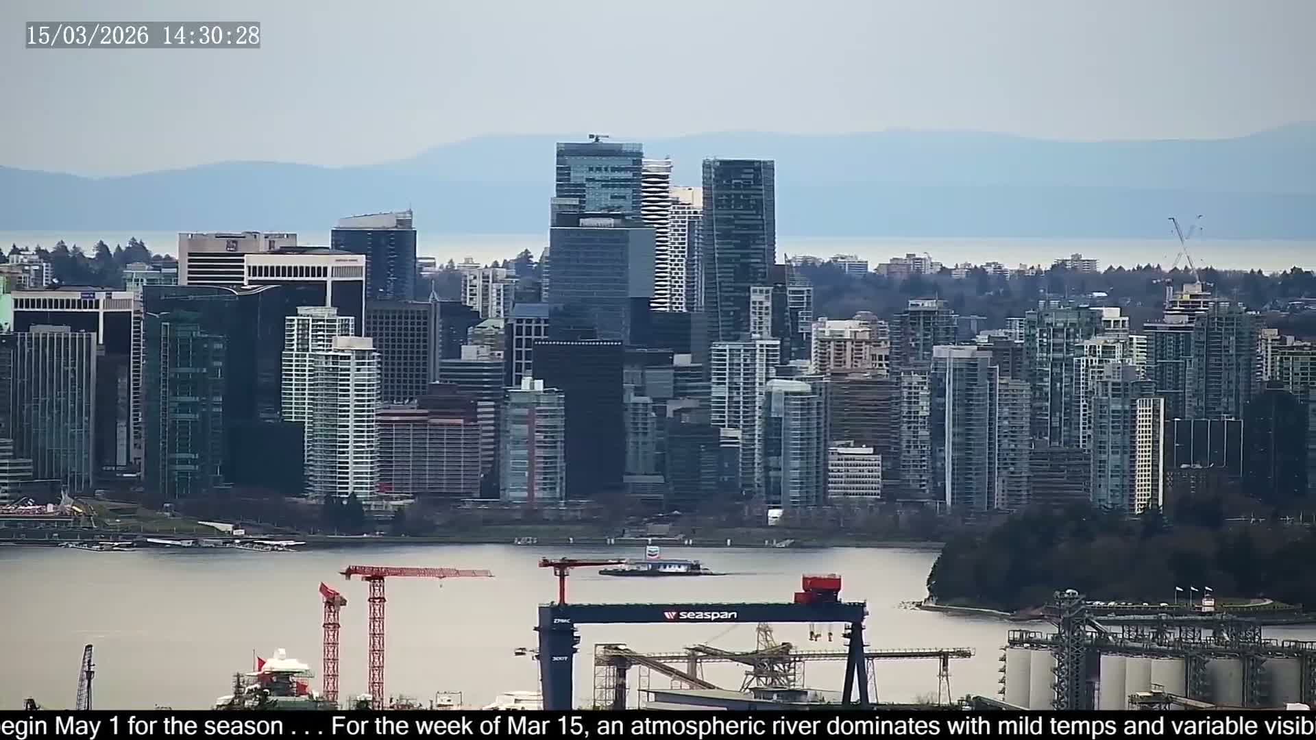 Vancouver City Skyline  & Cruise Ship Spotting Live Cam - Vancouver, Metro Vancouver, British Columbia, Canada