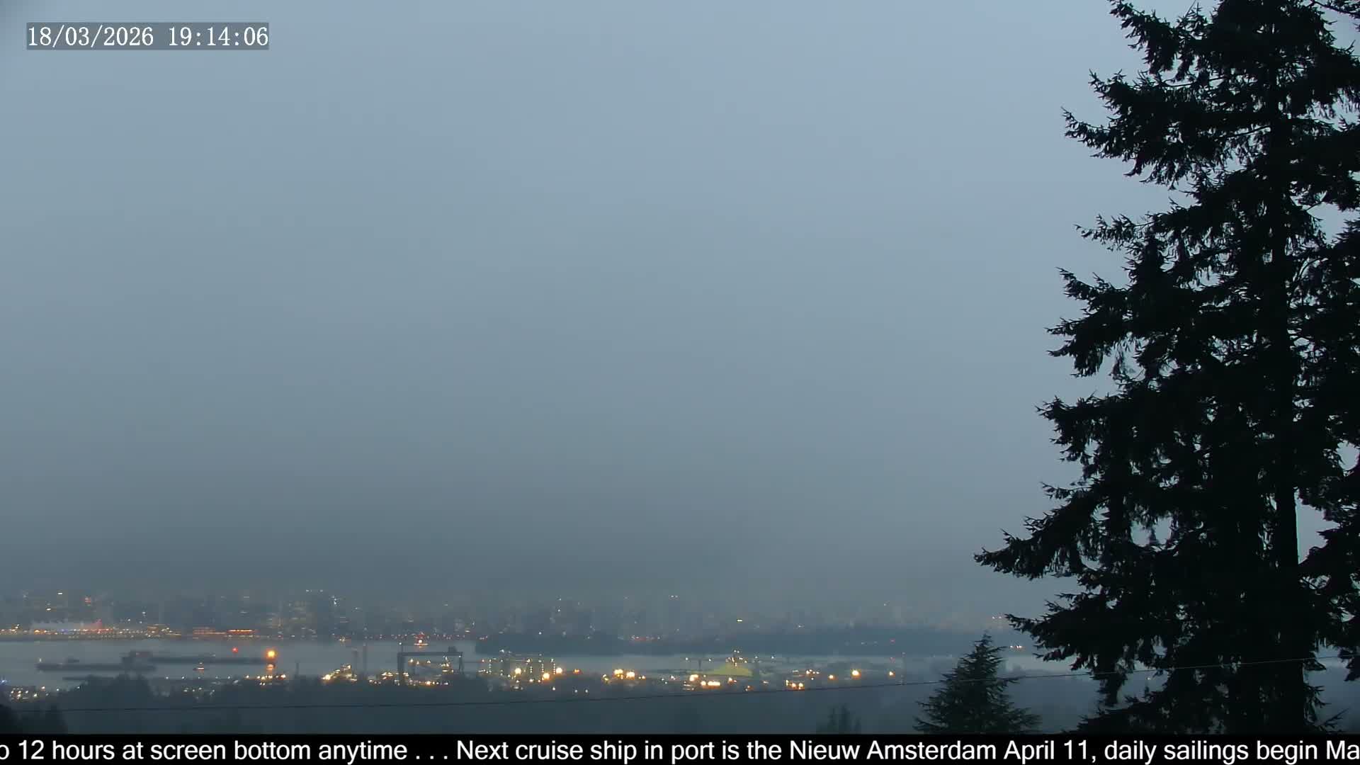 Vancouver City Skyline  & Cruise Ship Spotting Live Cam - Vancouver, Metro Vancouver, British Columbia, Canada