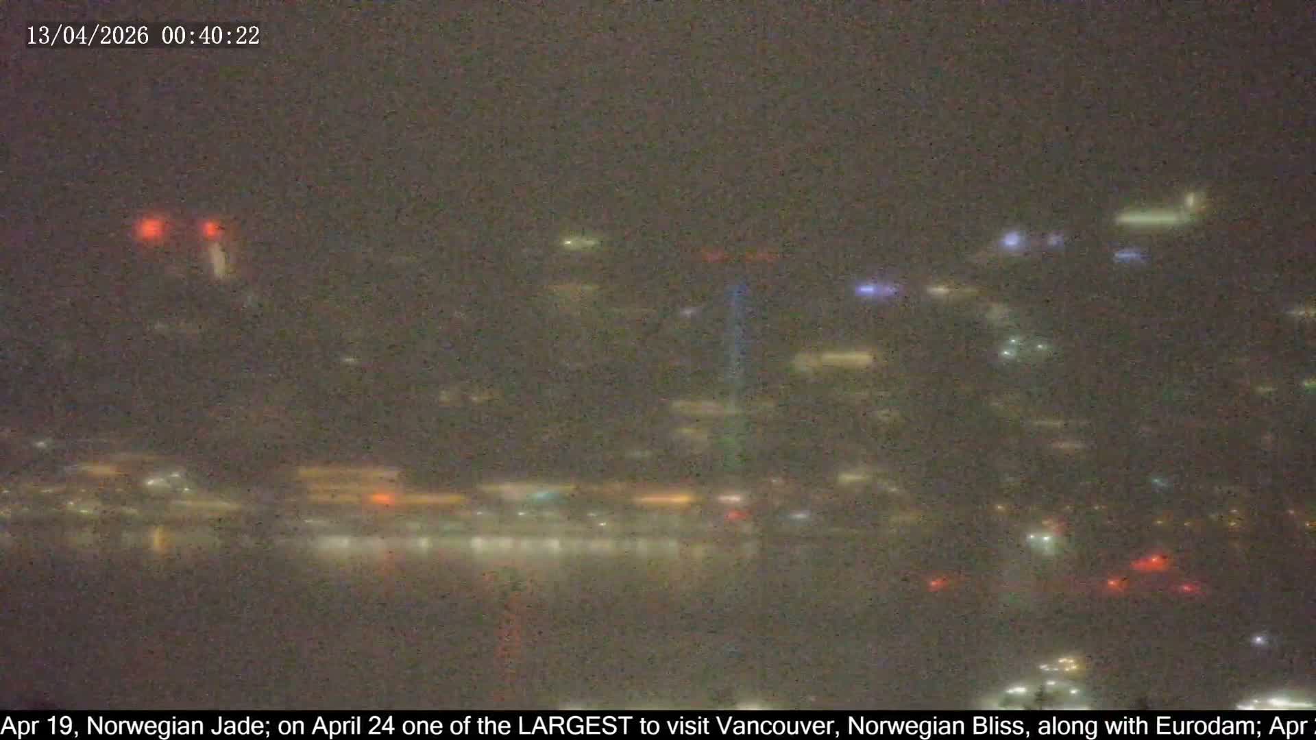 Vancouver City Skyline  & Cruise Ship Spotting Live Cam - Vancouver, Metro Vancouver, British Columbia, Canada