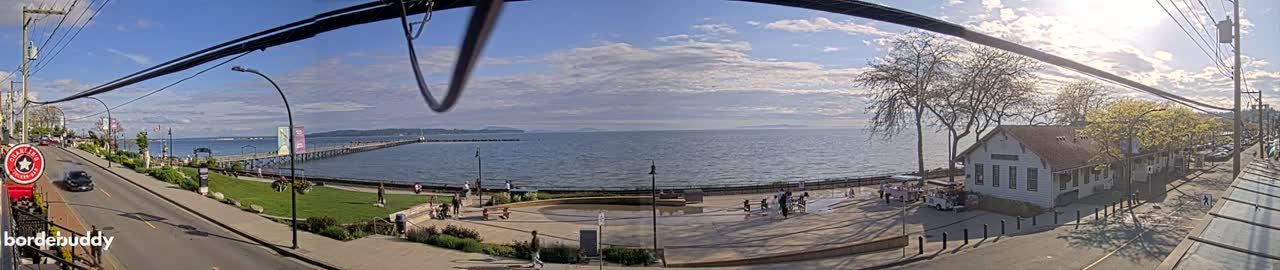 White Rock City Coast & Semiahmoo Bay , USA Mainland View  Live Cam - White Rock, Metro Vancouver, British Columbia, Canada