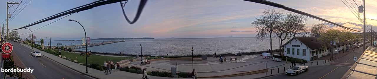 White Rock City Coast & Semiahmoo Bay , USA Mainland View  Live Cam - White Rock, Metro Vancouver, British Columbia, Canada