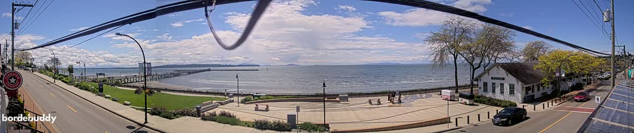 White Rock City Coast & Semiahmoo Bay , USA Mainland View  Live Cam - White Rock, Metro Vancouver, British Columbia, Canada