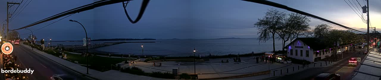 White Rock City Coast & Semiahmoo Bay , USA Mainland View  Live Cam - White Rock, Metro Vancouver, British Columbia, Canada