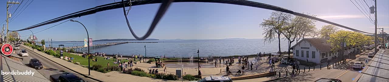 White Rock City Coast & Semiahmoo Bay , USA Mainland View  Live Cam - White Rock, Metro Vancouver, British Columbia, Canada