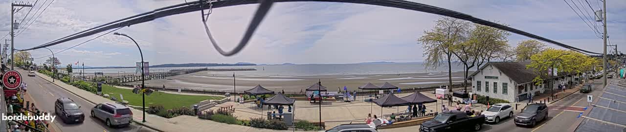 White Rock City Coast & Semiahmoo Bay , USA Mainland View  Live Cam - White Rock, Metro Vancouver, British Columbia, Canada