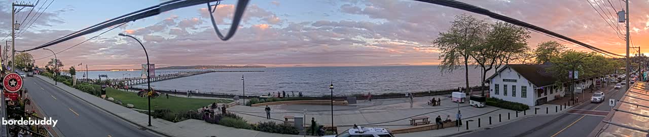 White Rock City Coast & Semiahmoo Bay , USA Mainland View  Live Cam - White Rock, Metro Vancouver, British Columbia, Canada