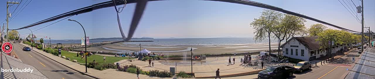 White Rock City Coast & Semiahmoo Bay , USA Mainland View  Live Cam - White Rock, Metro Vancouver, British Columbia, Canada