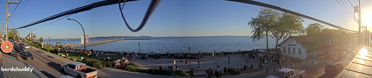 White Rock City Coast & Semiahmoo Bay , USA Mainland View  Live Cam - White Rock, Metro Vancouver, British Columbia, Canada