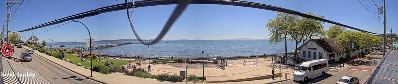 White Rock City Coast & Semiahmoo Bay , USA Mainland View  Live Cam - White Rock, Metro Vancouver, British Columbia, Canada