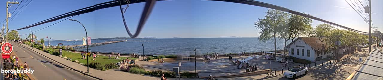 White Rock City Coast & Semiahmoo Bay , USA Mainland View  Live Cam - White Rock, Metro Vancouver, British Columbia, Canada